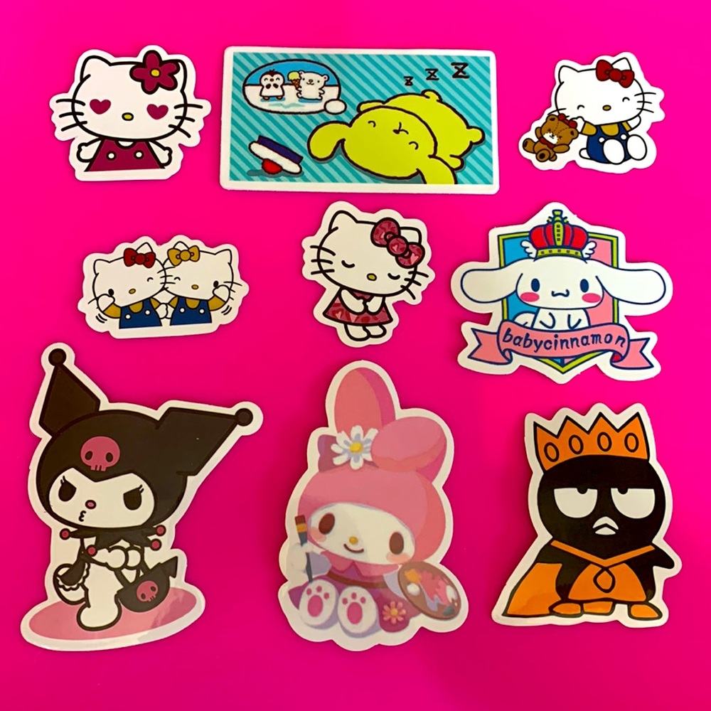 9 Sanrio Hello Kitty and Friends Waterproof Stickers